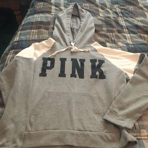 PINK Pull over sweatshirt, gray/white, size M